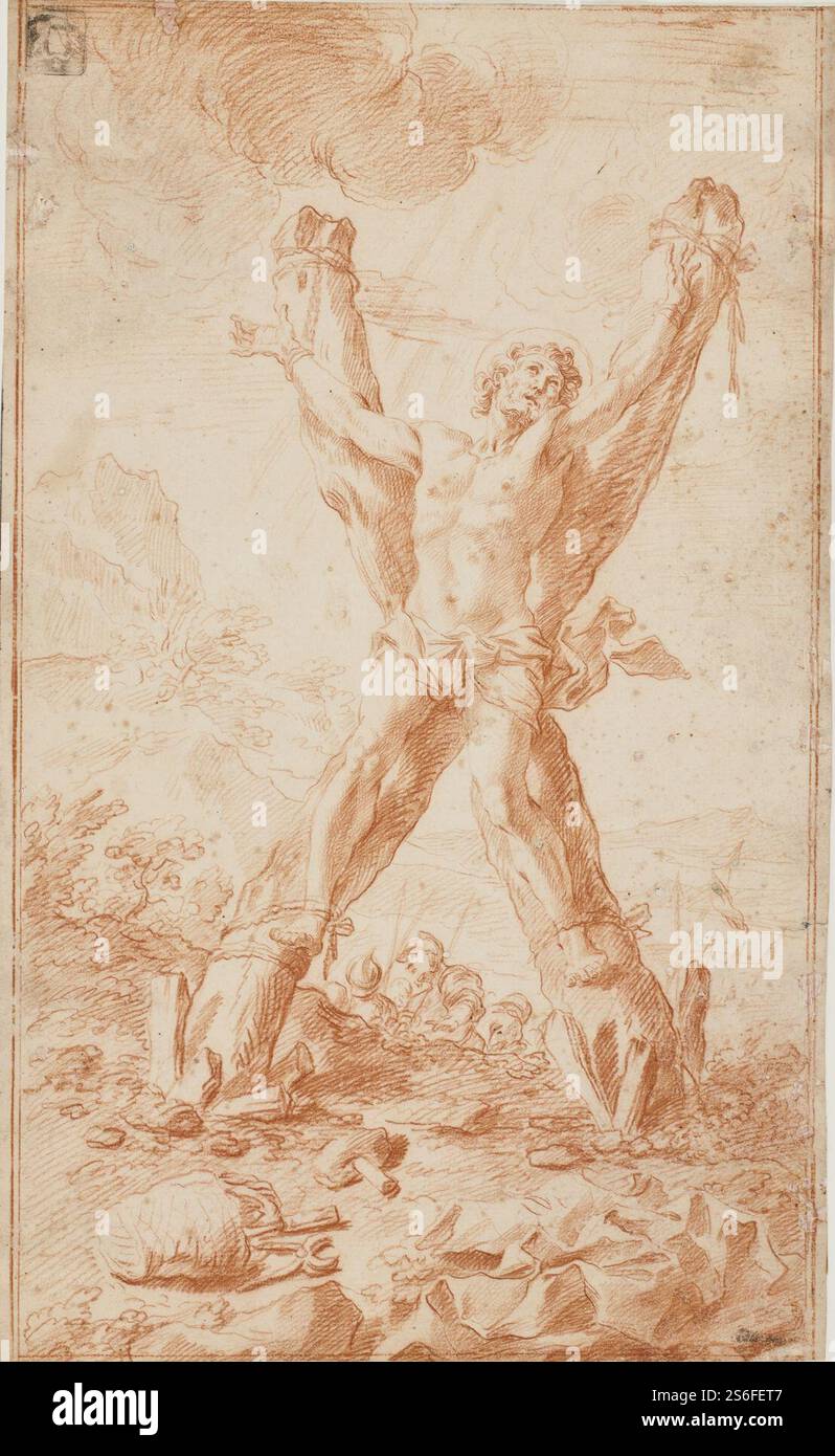 Giuseppe Ghezzi - Pier Leone Ghezzi, den hellige Andreas' korsfæstelse eller den hellige Pantaleon , Stockfoto