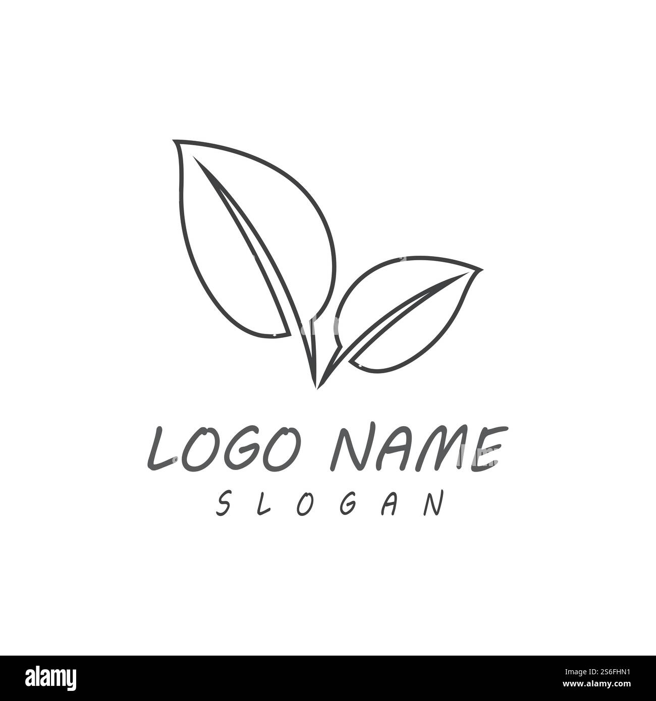 Blattlinien-Symbole Vektor-Leaves-Logo-Design Stock Vektor