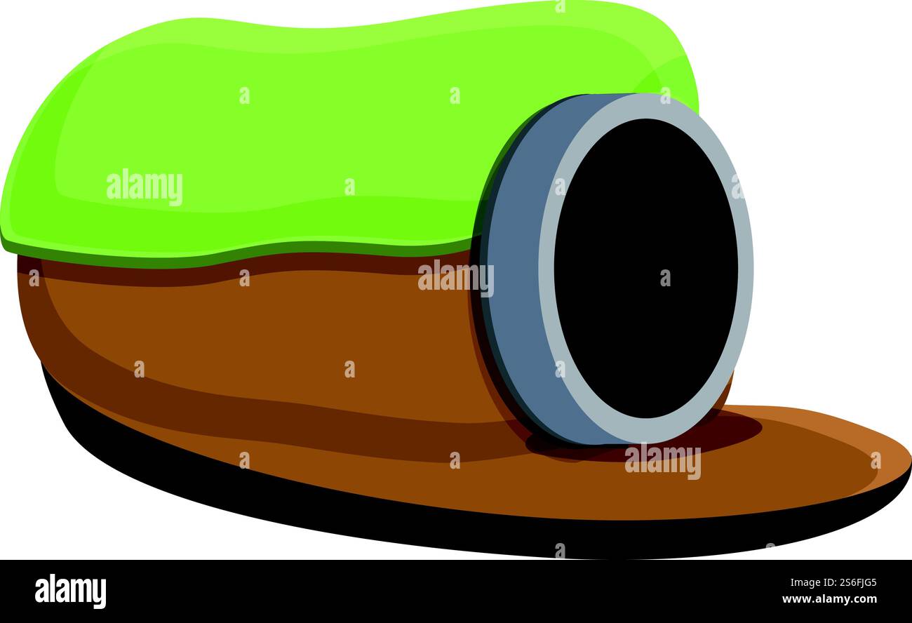 Rohrtunnel-Symbol. Cartoon des Rohrtunnel Vektorsymbols für Webdesign isoliert auf weißem Hintergrund. Pfeifentunnel-Symbol, Cartoon-Stil Stock Vektor