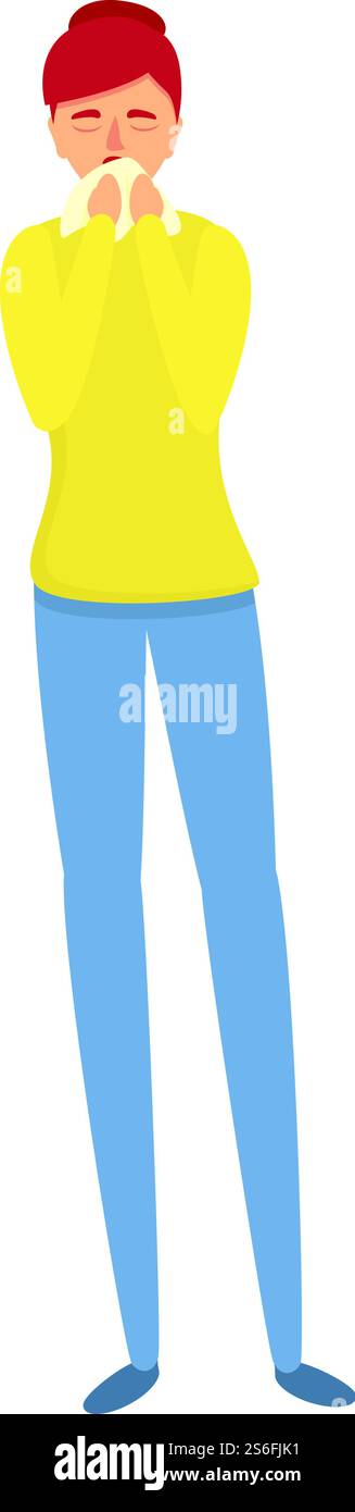 Grippe saisonale Allergie Symbol. Cartoon des Grippe saisonalen Allergie-Vektor-Icons für Web-Design isoliert auf weißem Hintergrund. Grippe saisonale Allergie-Symbol, Cartoon-Stil Stock Vektor