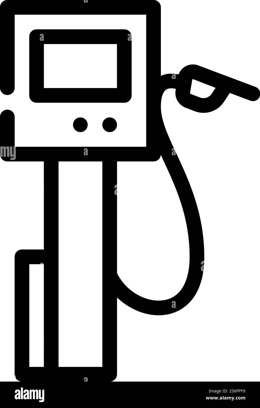 Selbstbedienungs-Tankstellenlinie - Symbolvektor. Selbstbedienungsschild für Tankstellen. Schwarze Abbildung des isolierten Kontursymbols. Selbstbedienungs-Tankstellensymbol Vektorillustration Stock Vektor