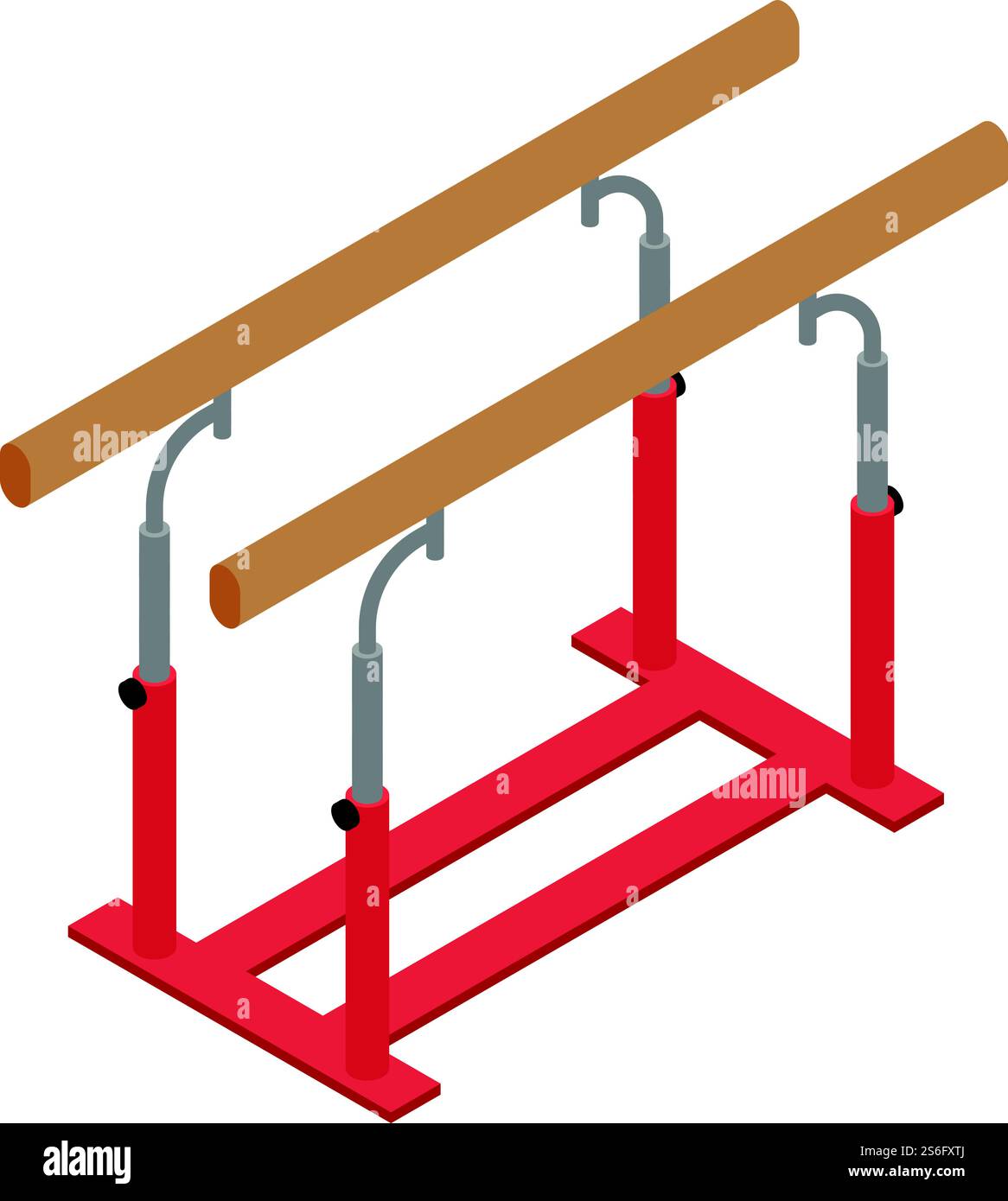 Symbol für parallele Gymnastik-Balken. Isometrisch der Gymnastik Parallel Bars Vektorsymbol für Webdesign isoliert auf weißem Hintergrund. Gymnastik Parallelbalken Symbol, isometrischer Stil Stock Vektor
