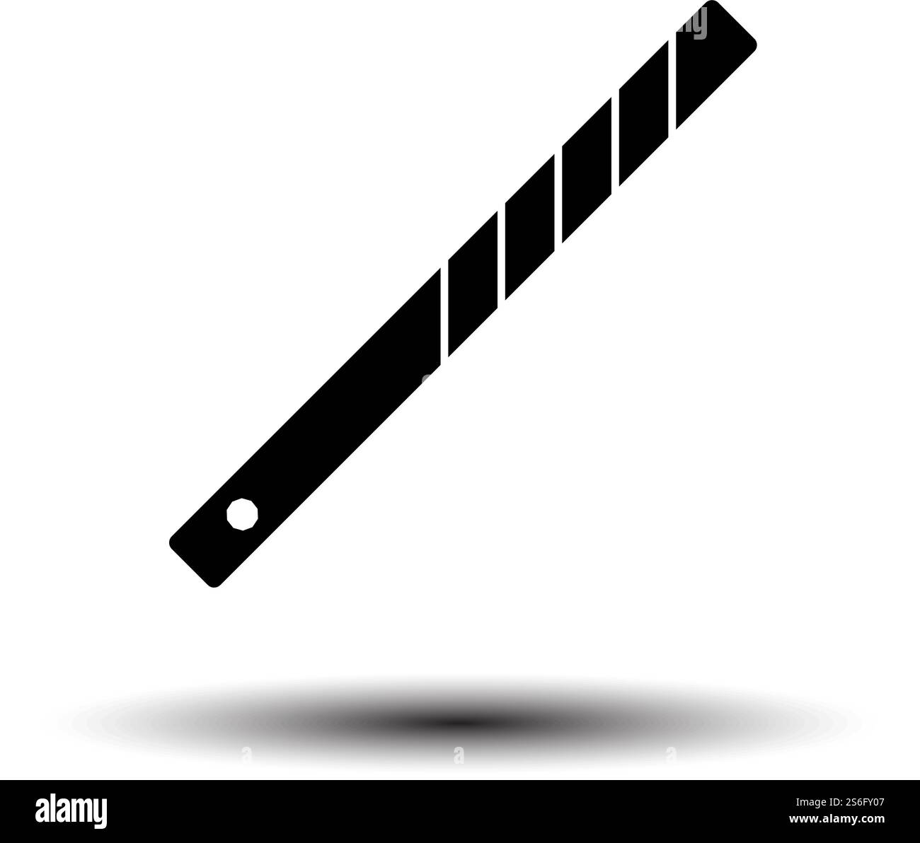 Symbol „Business Tie Clip“. Schwarz auf weißem Hintergrund mit Schatten. Vektorgrafik. Stock Vektor