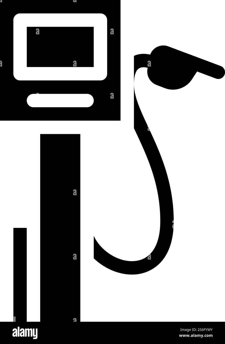 Self-Service-Tankstelle Glyphe Symbol Vektor. Selbstbedienungsschild für Tankstellen. Schwarze Abbildung des isolierten Kontursymbols. Self-Service Tankstelle Glyph Symbol Vektor Illustration Stock Vektor