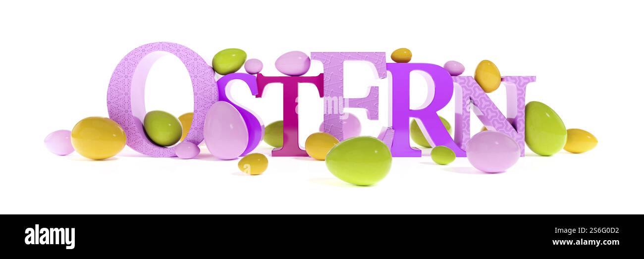 3D-Illustration des Wortes ostern in deutscher Sprache Stockfoto