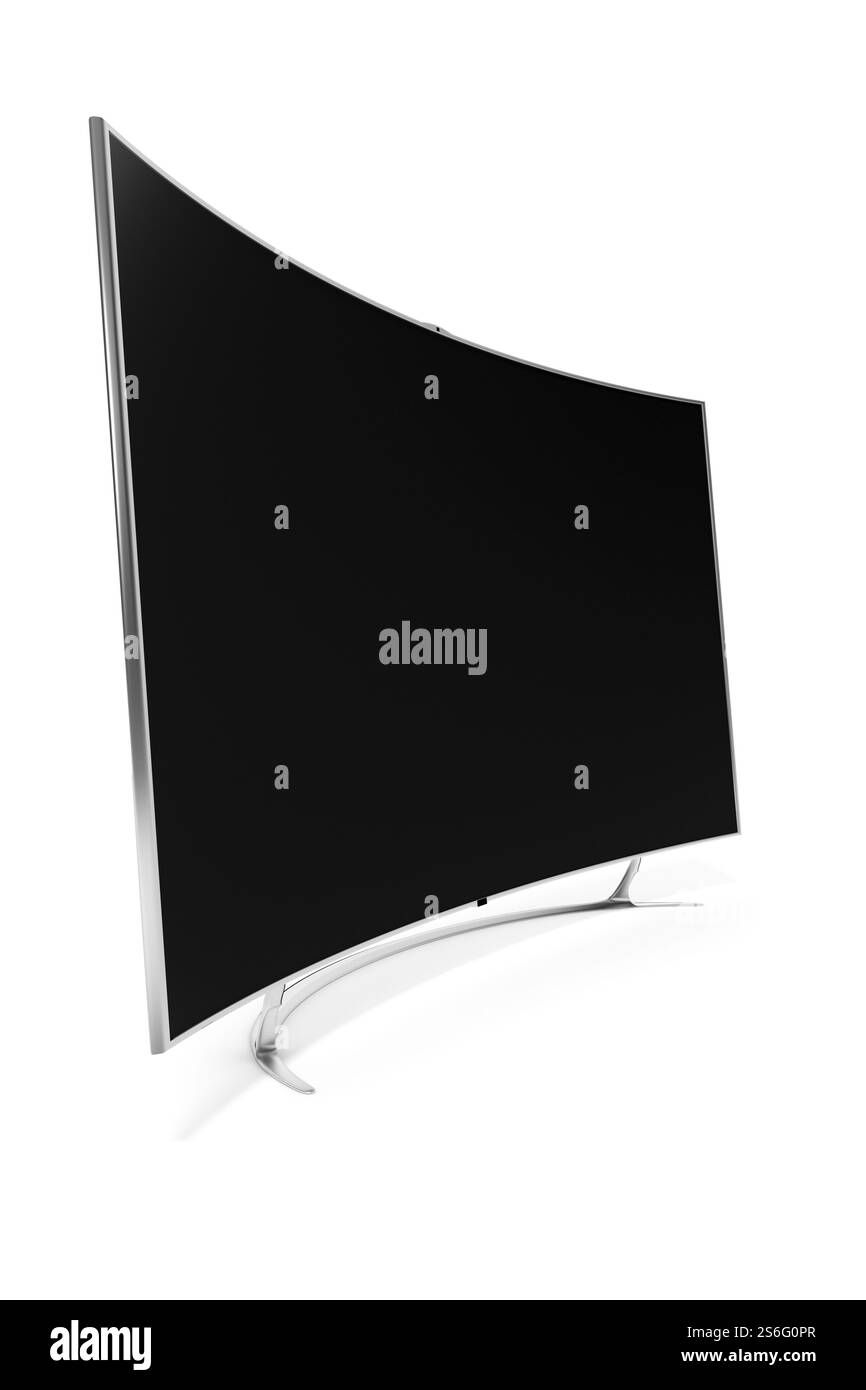Ein Bild eines großen geschwungenen Breitbildfernsehens Stockfoto
