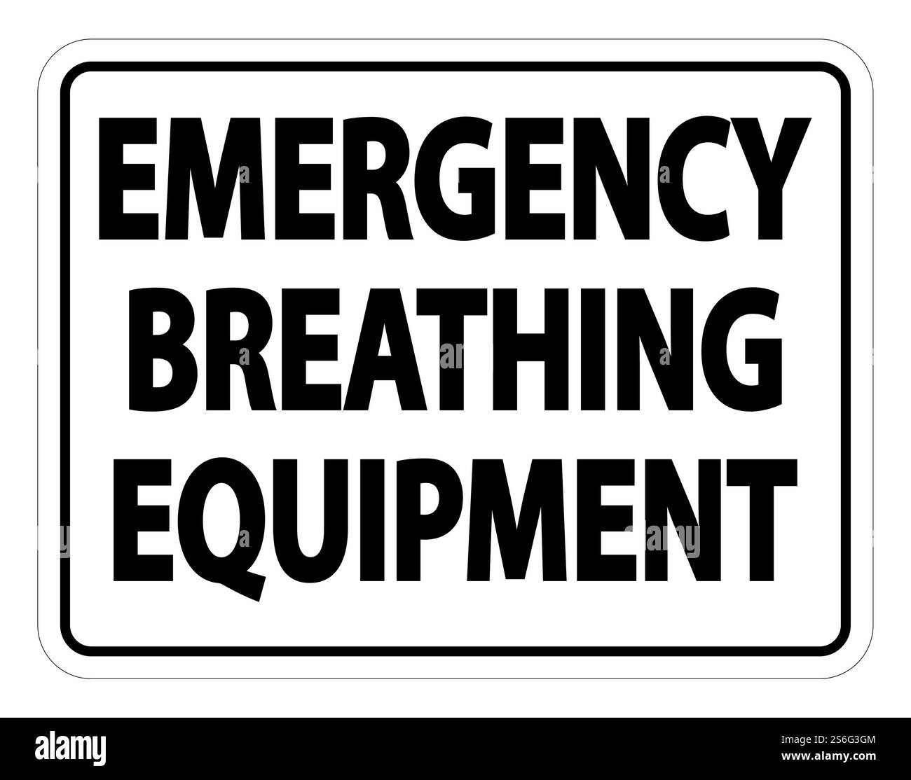 Schild für Notfallbeatmungsgeräte auf weißem Hintergrund Stock Vektor
