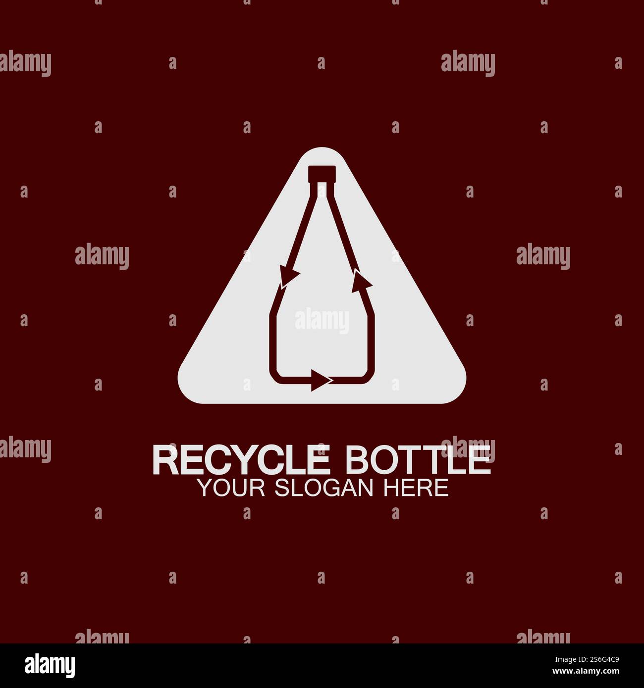 Recycling-Plastikflasche Logo Symbol Vektor Illustration Design.Flasche mit Recycling-Symbol. Plastik Recycling Symbol flache Symbol-Vektor-Illustration Stock Vektor