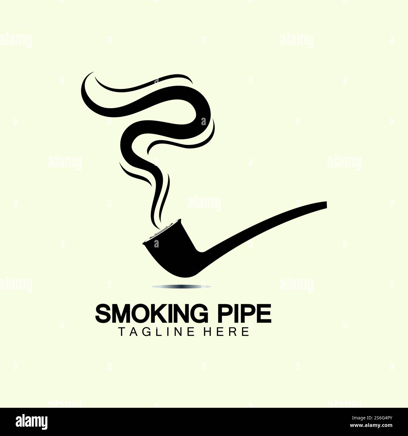 Pfeife Rauchen Logo Symbol Vektor Illustration Design.Tabak, Zigarre, Pfeife Symbol Vektor Bild. Stock Vektor