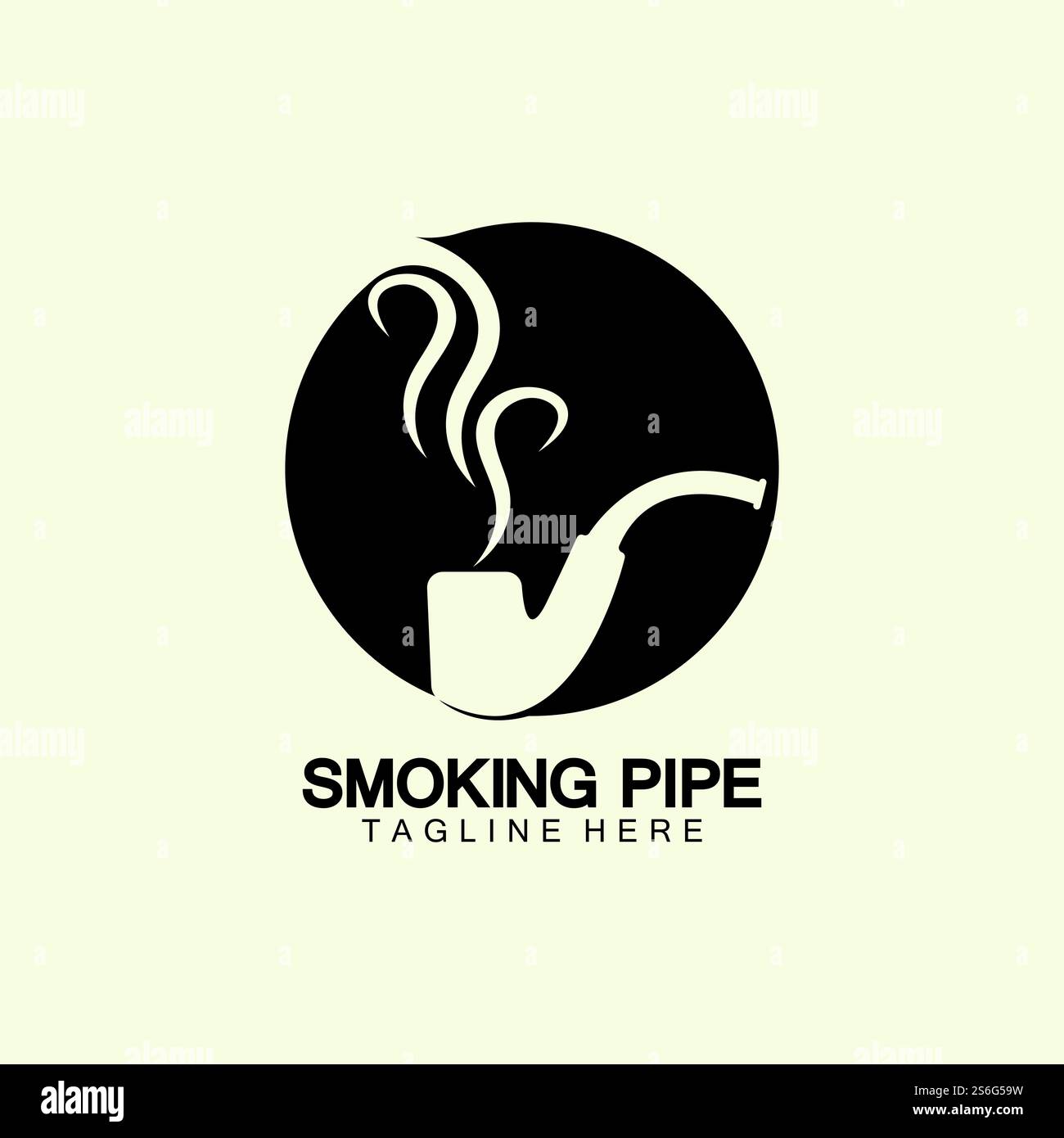 Pfeife Rauchen Logo Symbol Vektor Illustration Design.Tabak, Zigarre, Pfeife Symbol Vektor Bild. Stock Vektor