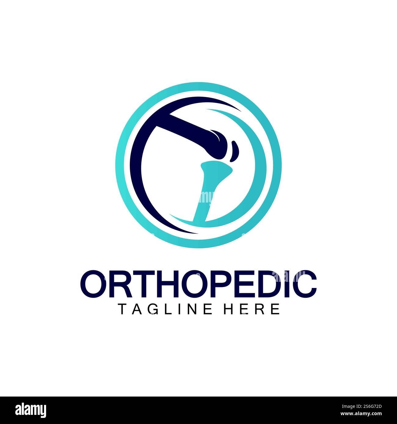 Orthopädische Gesundheit Knochen Logo Vektor Illustration Designvorlage, Knie Knochen Logo Designs Konzept, Gesundheit Knochen Logo Symbol Symbol Stock Vektor