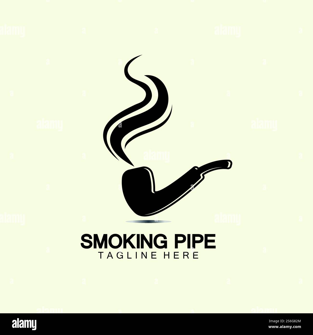 Pfeife Rauchen Logo Symbol Vektor Illustration Design.Tabak, Zigarre, Pfeife Symbol Vektor Bild. Stock Vektor