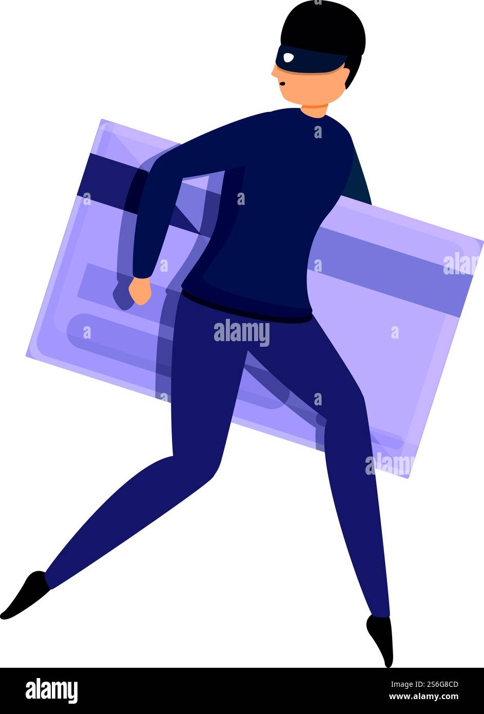 Symbol für Hacker-Kreditkarte. Cartoon von Hacker Kreditkarte Vektor Symbol für Web Design isoliert auf weißem Hintergrund. Hacker-Kreditkartensymbol, Cartoon-Stil Stock Vektor