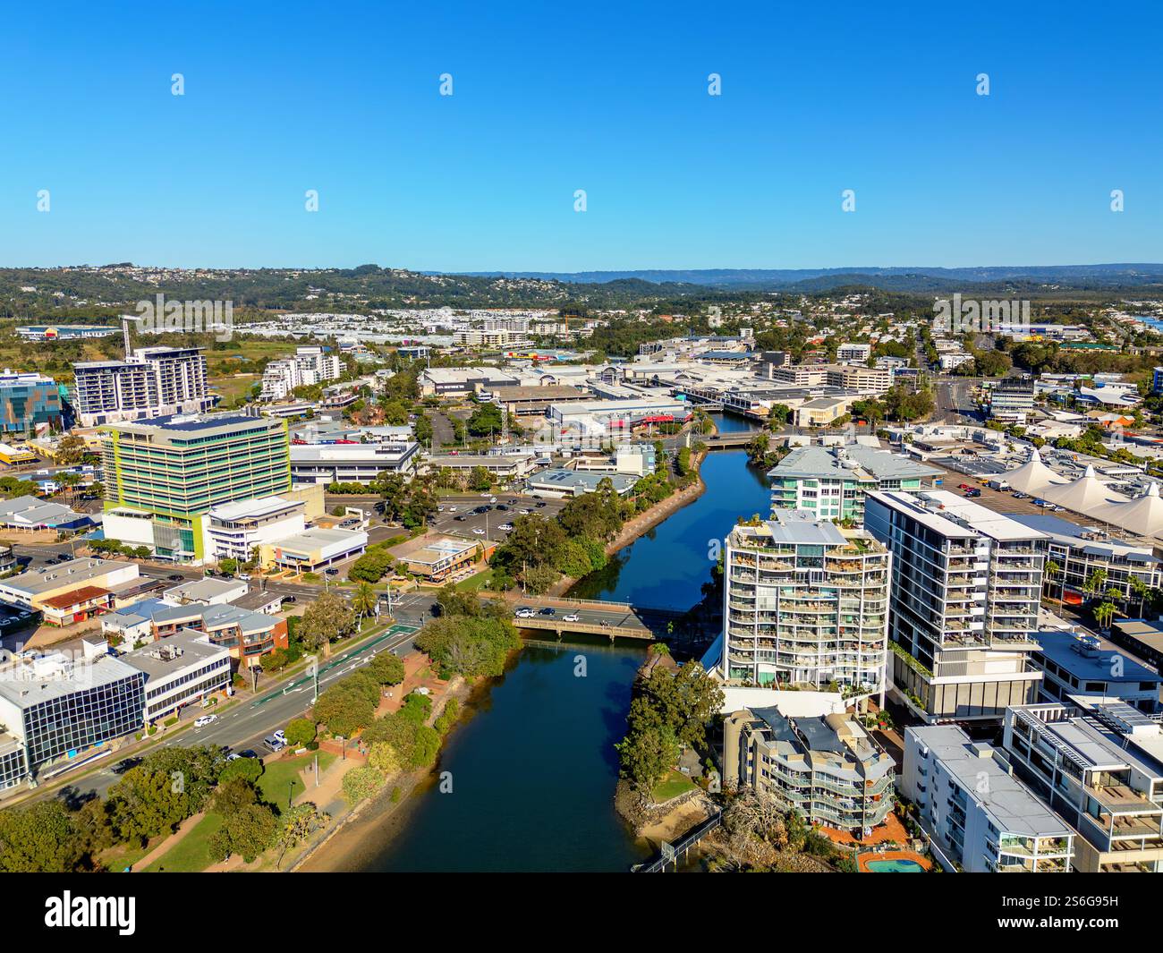 Luftaufnahme von Maroochydore in Sunshine Coast, Queensland, Australien Stockfoto