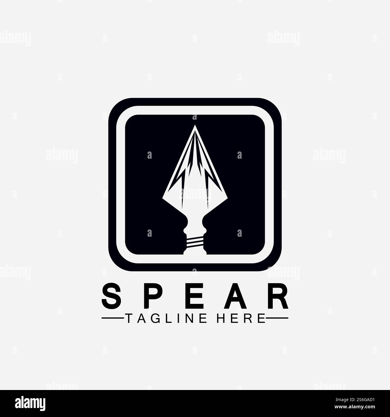 Spear Logo Symbol Vektor Illustration Design.Head Spear Logo vintage Illustration Konstruktionsvektor Stock Vektor