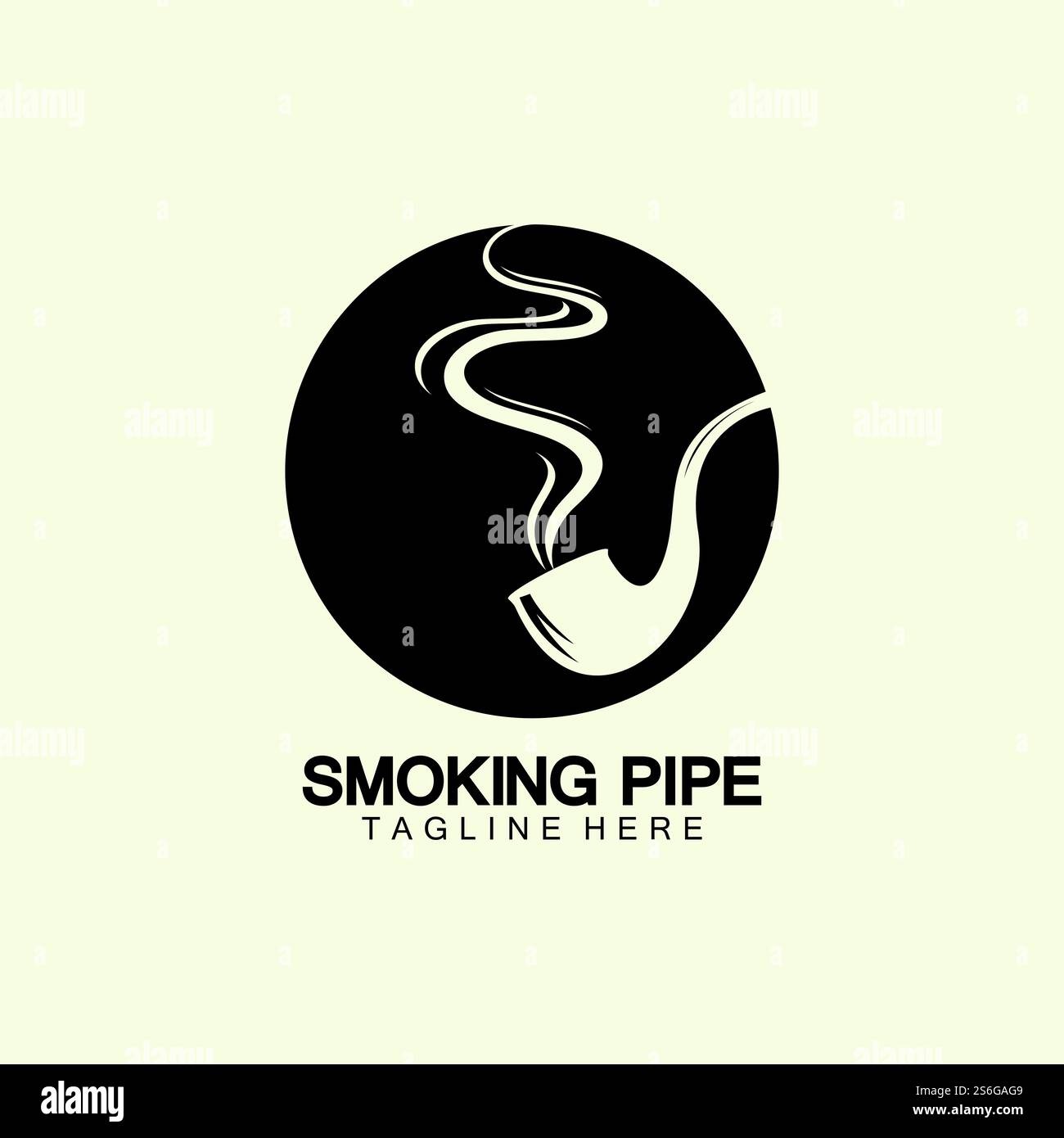 Pfeife Rauchen Logo Symbol Vektor Illustration Design.Tabak, Zigarre, Pfeife Symbol Vektor Bild. Stock Vektor