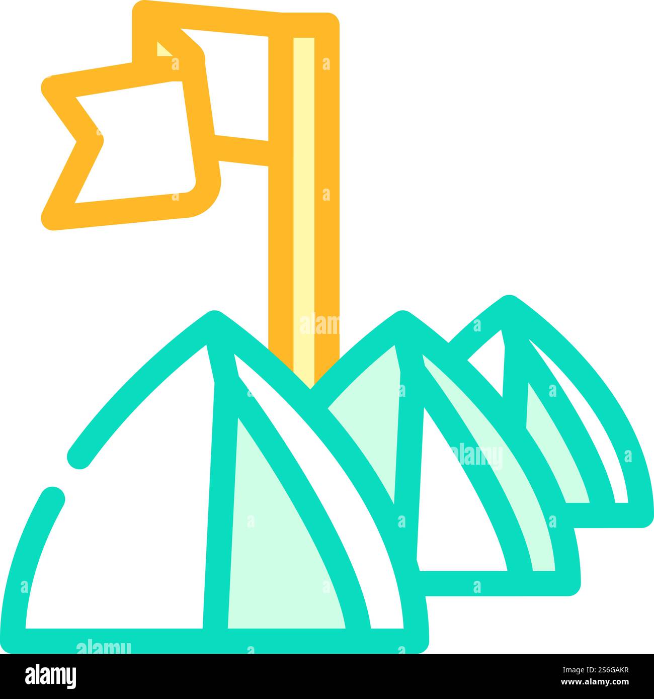 Zeltfestival Event Farbe Symbol Vektor. Schild für Zeltfest-Veranstaltung. Isolierte Symboldarstellung. Zeltfestival Event Farbe Symbol Vektor Illustration Stock Vektor