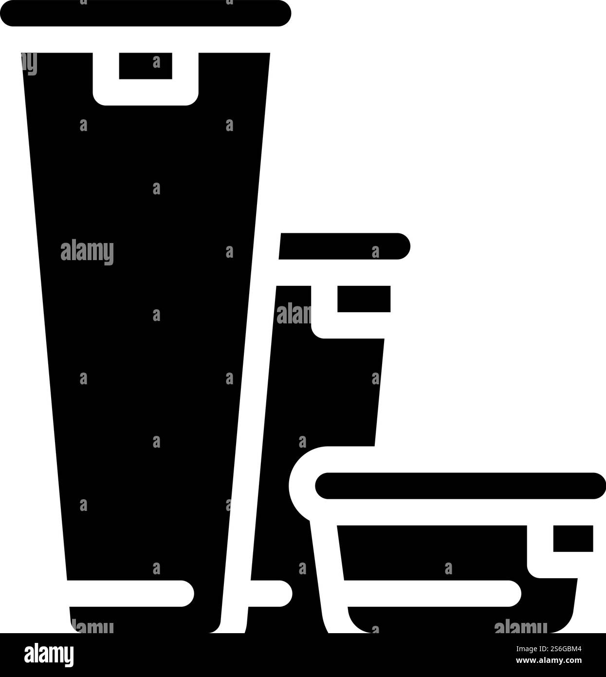 Verschiedene Höhe der Glyphe Icon Vektor für Lunchbox. Verschiedene Höhe des Lunchbox-Schilds. Schwarze Abbildung des isolierten Kontursymbols. Verschiedene Höhe der Lunchbox Glyphe Icon Vektor Illustration Stock Vektor