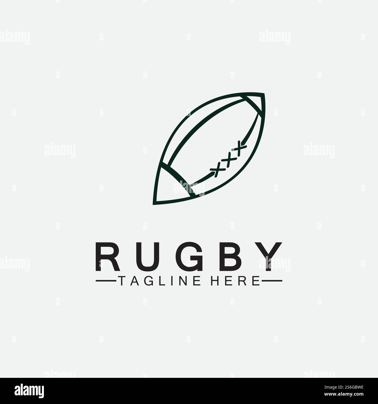 Rugby Ball American Football Icon Vektor-Logo-Vorlage Stock Vektor