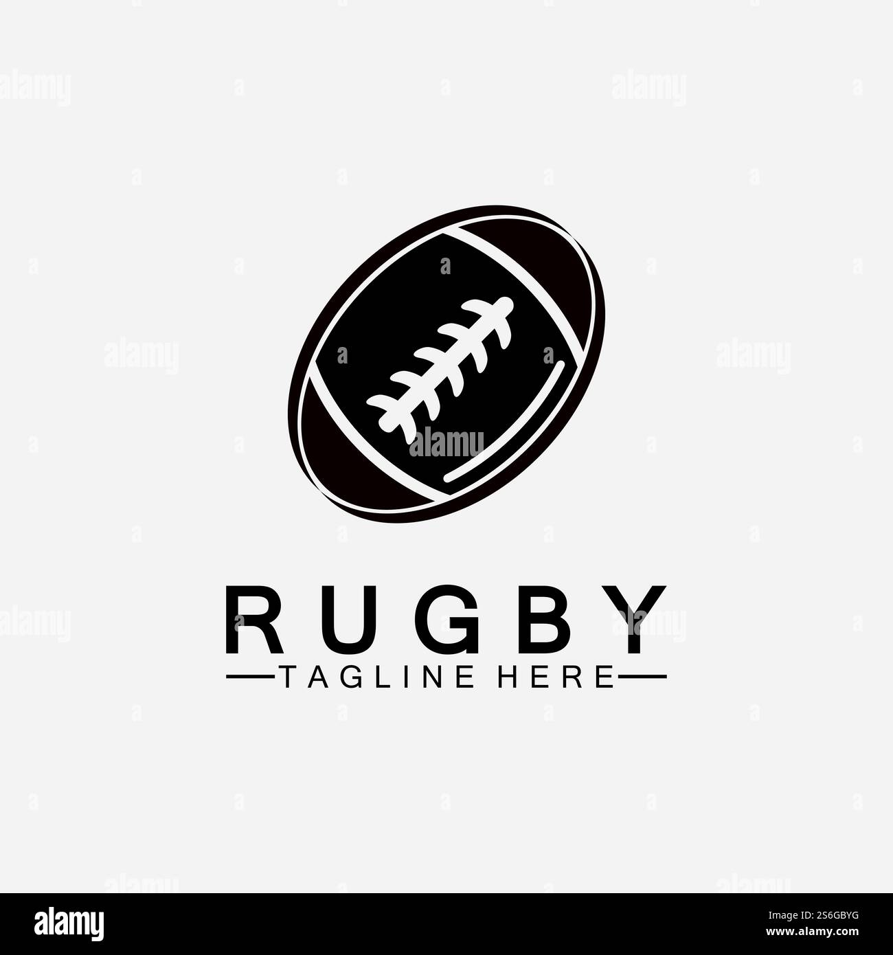 Rugby Ball American Football Icon Vektor-Logo-Vorlage Stock Vektor