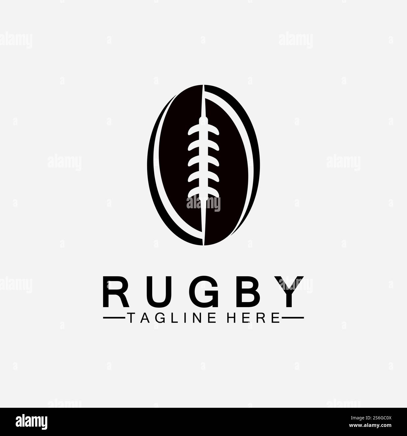 Rugby Ball American Football Icon Vektor-Logo-Vorlage Stock Vektor