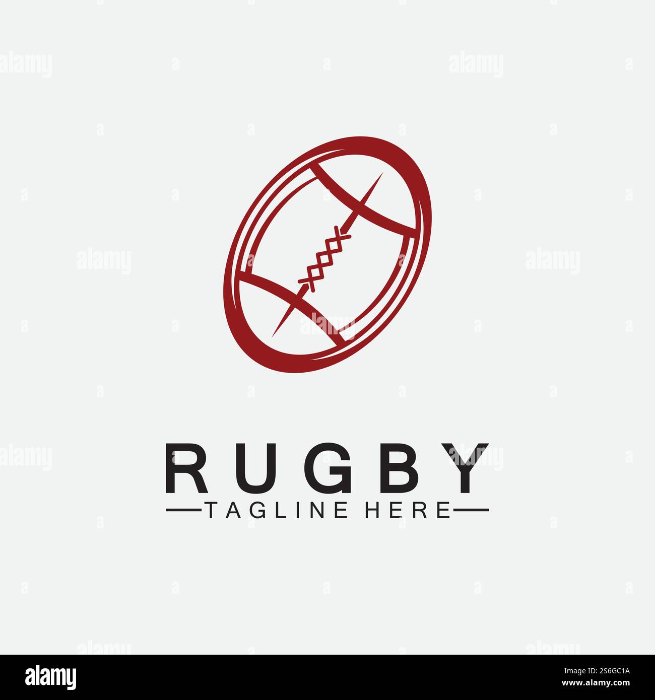 Rugby Ball American Football Icon Vektor-Logo-Vorlage Stock Vektor