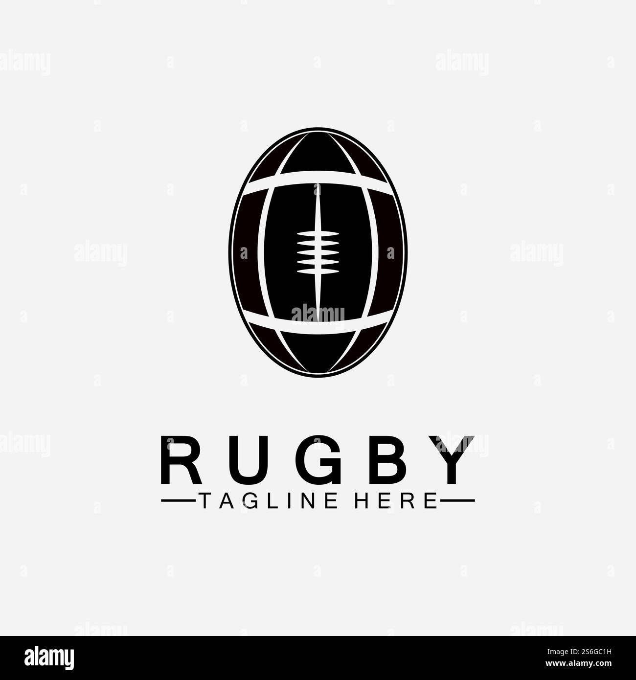 Rugby Ball American Football Icon Vektor-Logo-Vorlage Stock Vektor