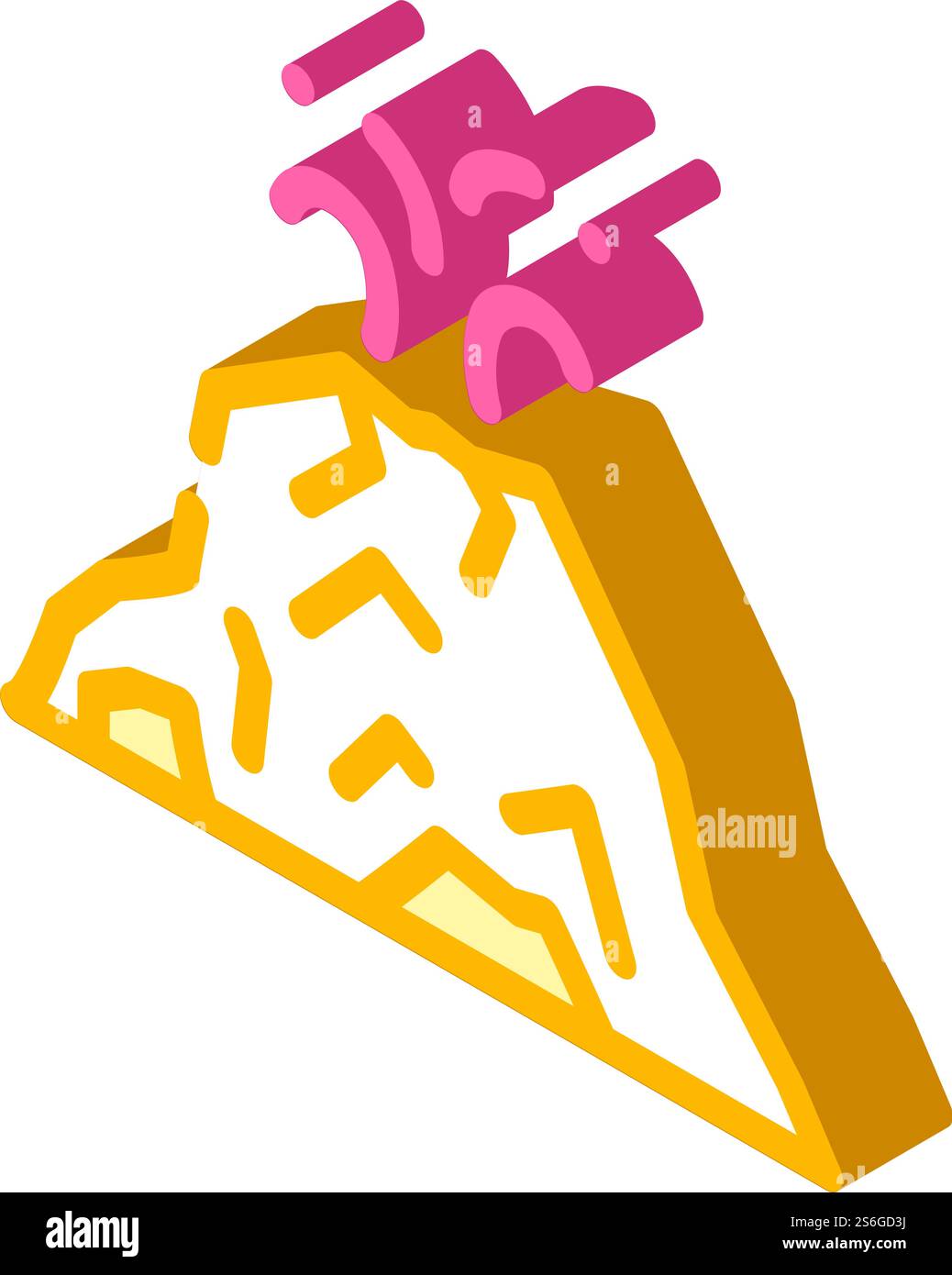 Vulkanisometrischer Ikonvektor der Eruption. Vulkanausbruch Schild. Isolierte Symboldarstellung. Eruption Vulkan isometrische Icon Vektor Illustrationsfarbe Stock Vektor