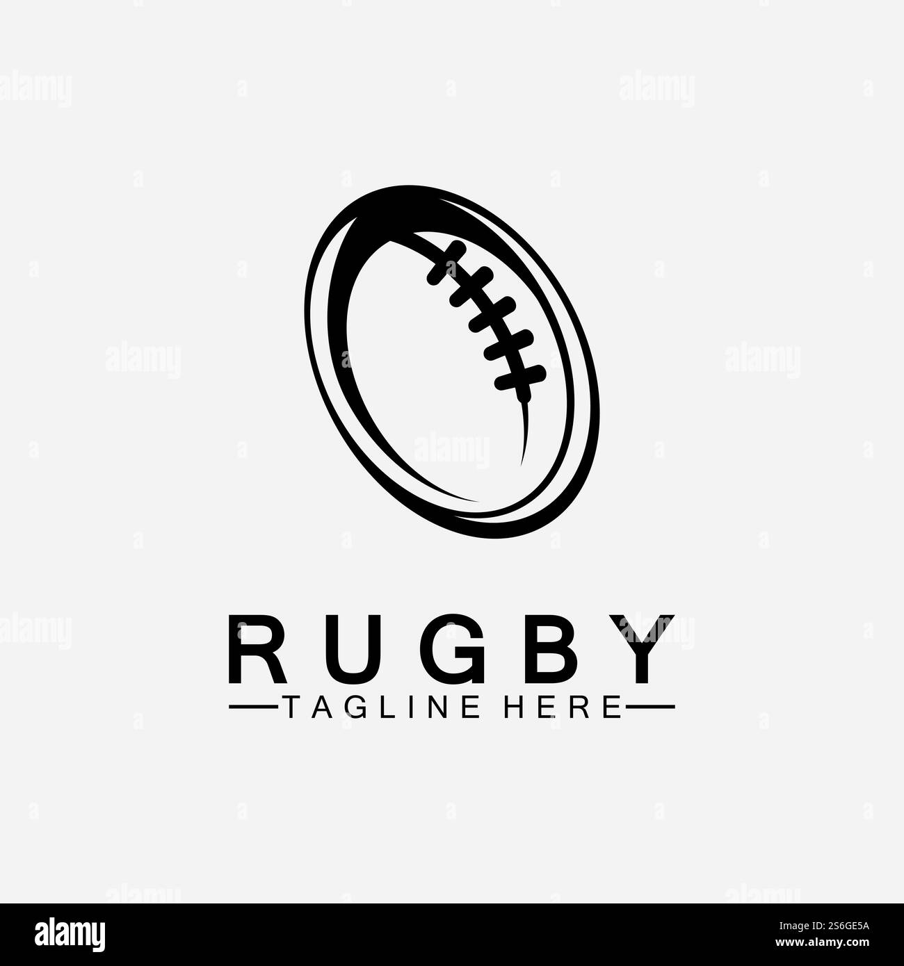 Rugby Ball American Football Icon Vektor-Logo-Vorlage Stock Vektor