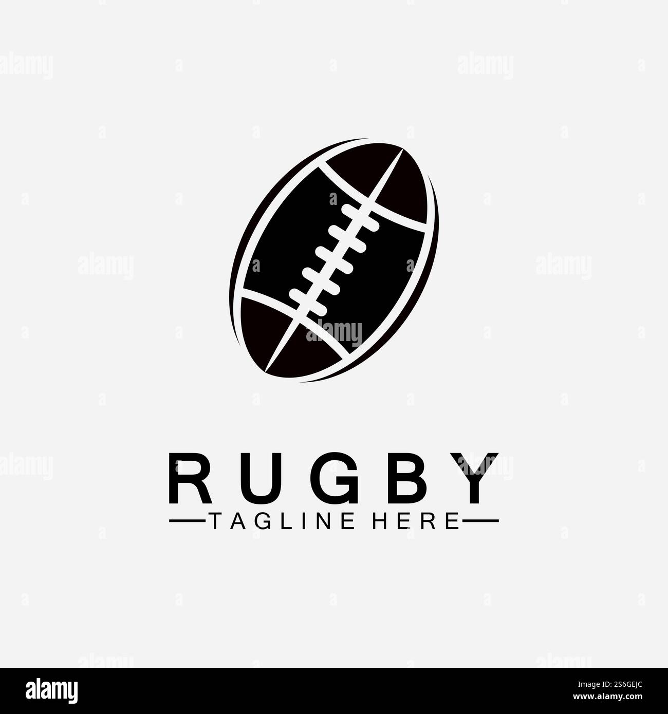 Rugby Ball American Football Icon Vektor-Logo-Vorlage Stock Vektor