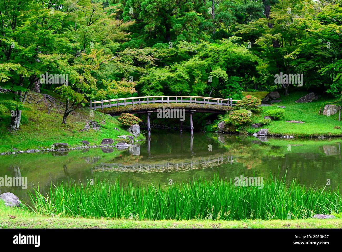Sento Gosho Garten im Kaiserpalast von Kyoto. Das Design des Gartens wurde Kobori Enshu zugeschrieben. Kyoto-Stadt, Japan. Stockfoto