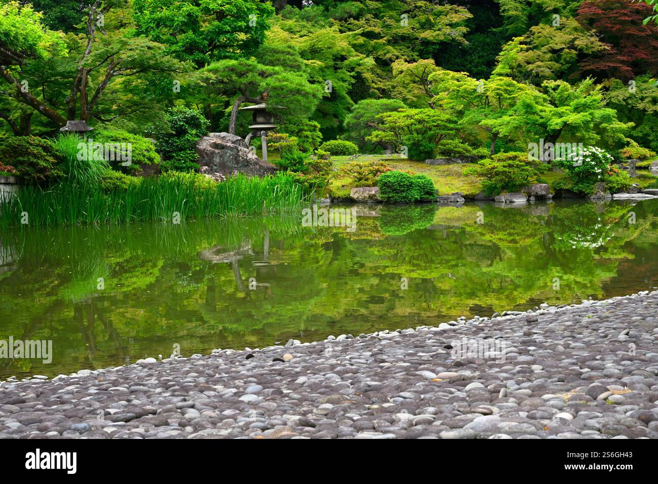 Sento Gosho Garten im Kaiserpalast von Kyoto. Das Design des Gartens wurde Kobori Enshu zugeschrieben. Kyoto-Stadt, Japan. Stockfoto