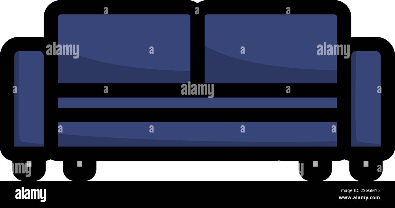 Cinema Sofa Icon. Editierbare Fettformatier Umriss Mit Farbfülldesign. Vektorgrafik. Stock Vektor