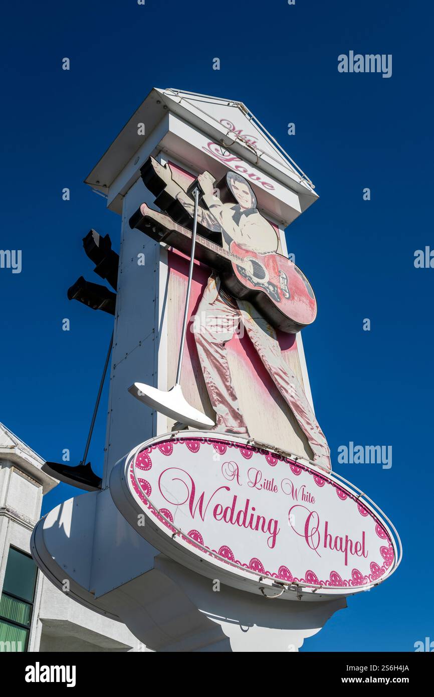 Hochzeitskapelle Schild, Las Vegas, Nevada, USA Stockfoto