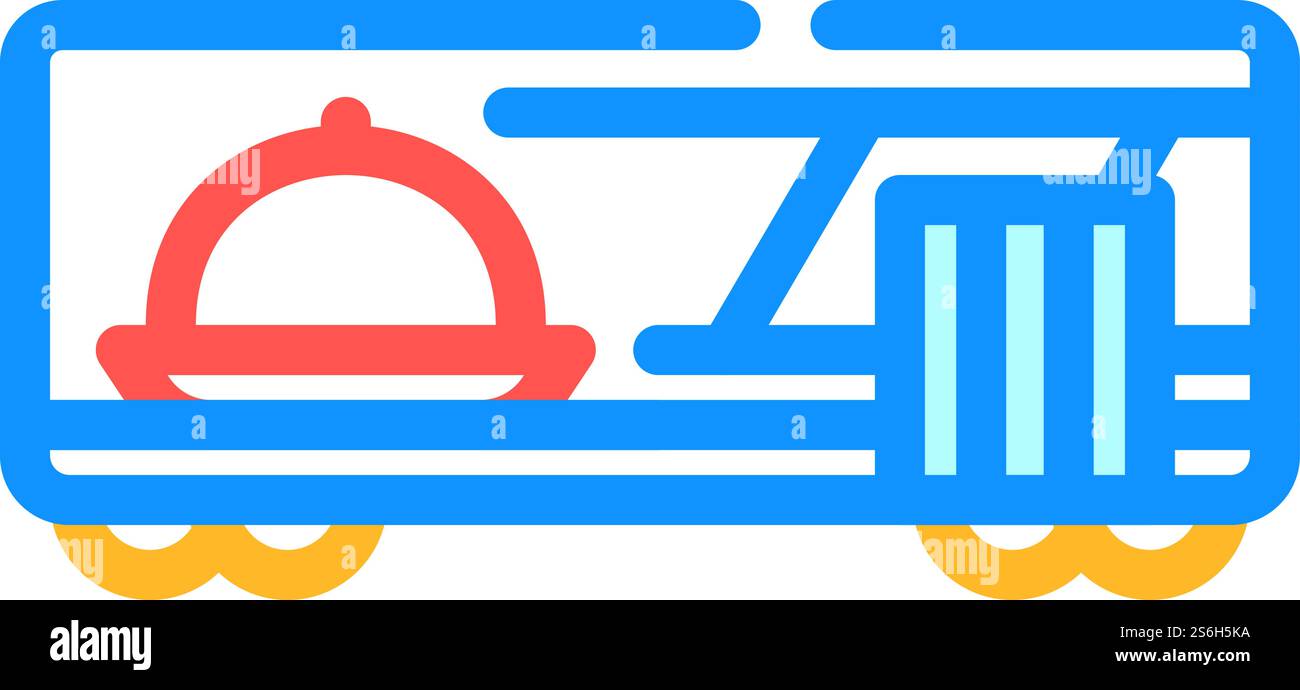 Wagon Restaurant Farbe Symbol Vektor. Schild für Wagon-Restaurant. Isolierte Symboldarstellung. Wagon Restaurant Farbe Symbol Vektor Illustration Stock Vektor