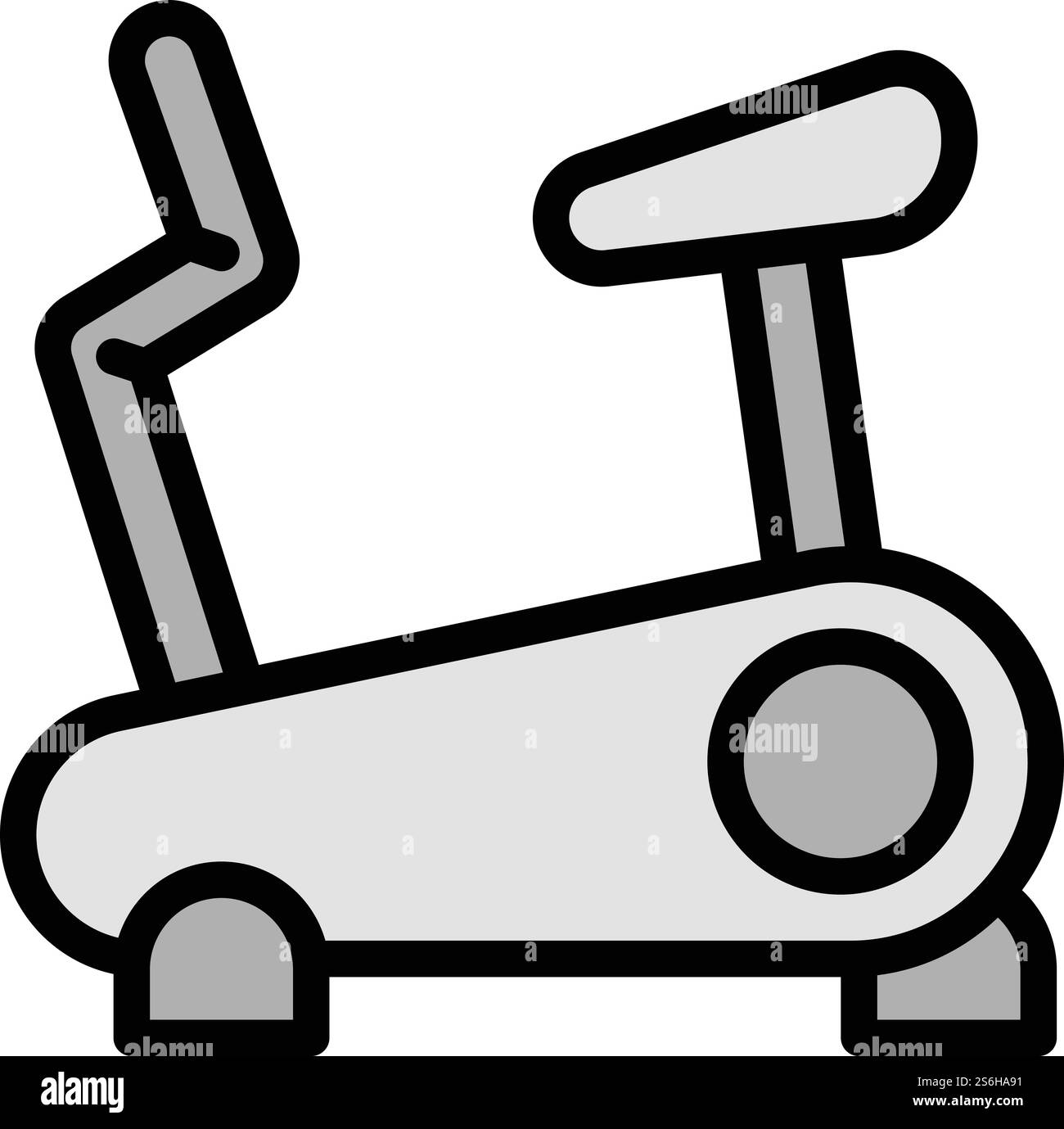 Symbol für Heimtrainer. Umreißen Sie das Vektorsymbol für das Webdesign, das auf weißem Hintergrund isoliert ist. Trimmfahrrad-Symbol, Outline-Style Stock Vektor