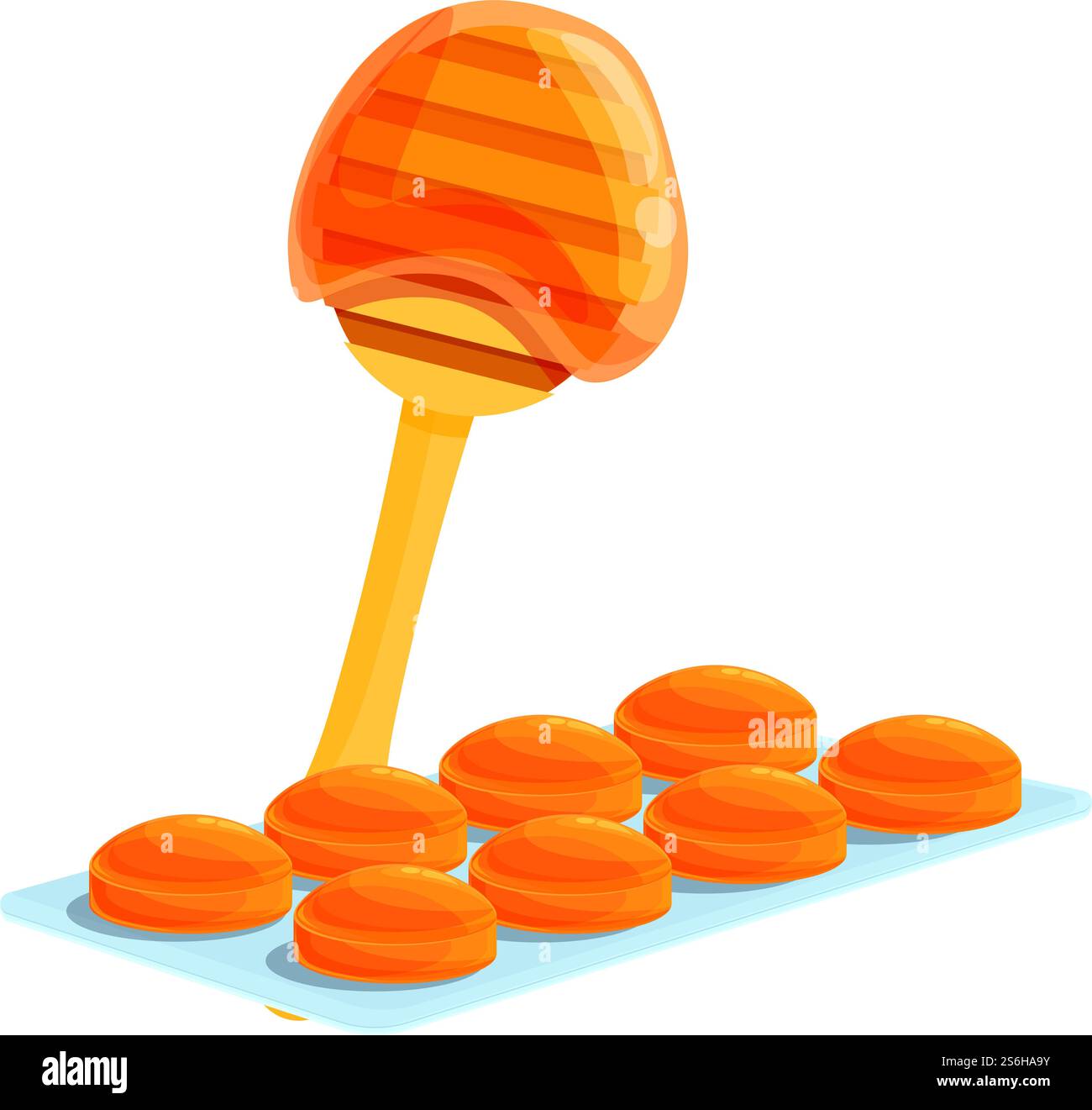 Honighusten-Tropfen-Symbol. Cartoon von Honig Husten Tropfen Vektor-Symbol für Web-Design isoliert auf weißem Hintergrund. Honighusttropfen-Symbol, Cartoon-Stil Stock Vektor