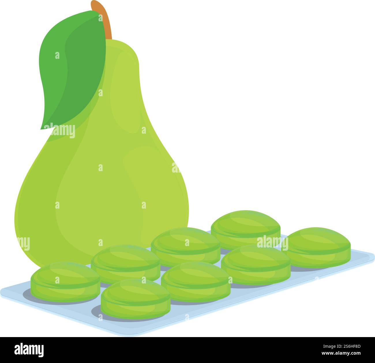 Symbol für grüne Tropfen für Husten. Cartoon von Green Birne Husten Tropfen Vektor-Symbol für Web-Design isoliert auf weißem Hintergrund. Grüne Birne Hustentropfen Symbol, Cartoon-Stil Stock Vektor