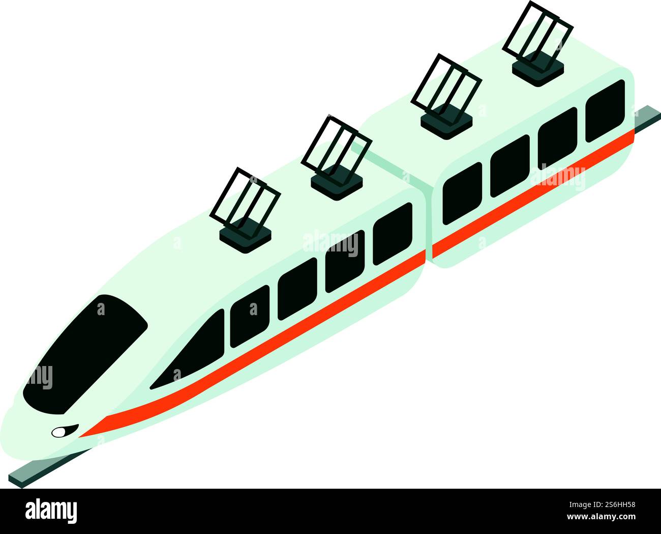 Symbol „Speed Train“. Isometrisch des Geschwindigkeitszug-Vektorsymbols für Webdesign isoliert auf weißem Hintergrund. Speed Train-Symbol, isometrischer Stil Stock Vektor