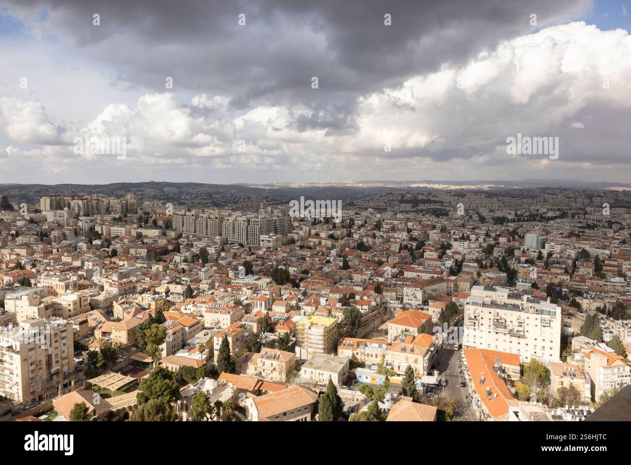 Erhöhter Blick auf Jerusalem, Israel Stockfoto