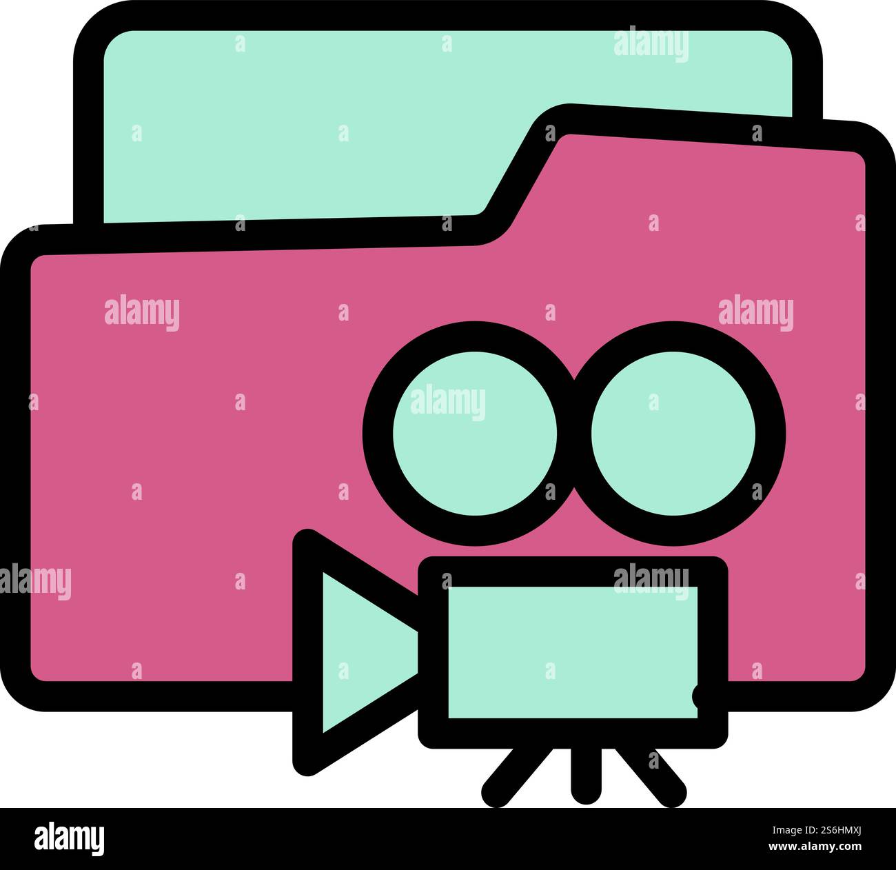 Filmproduktionssymbol. Kontur Filmproduktionsvektorsymbol für Webdesign isoliert auf weißem Hintergrund. Filmproduktionssymbol, Umrissstil Stock Vektor