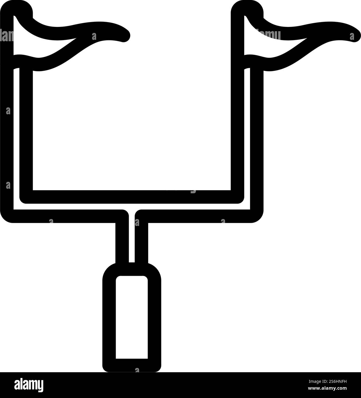 American Football Goal Post-Symbol. Bearbeitbares, Fett Formatischtes Umrisse-Design. Vektorgrafik. Stock Vektor