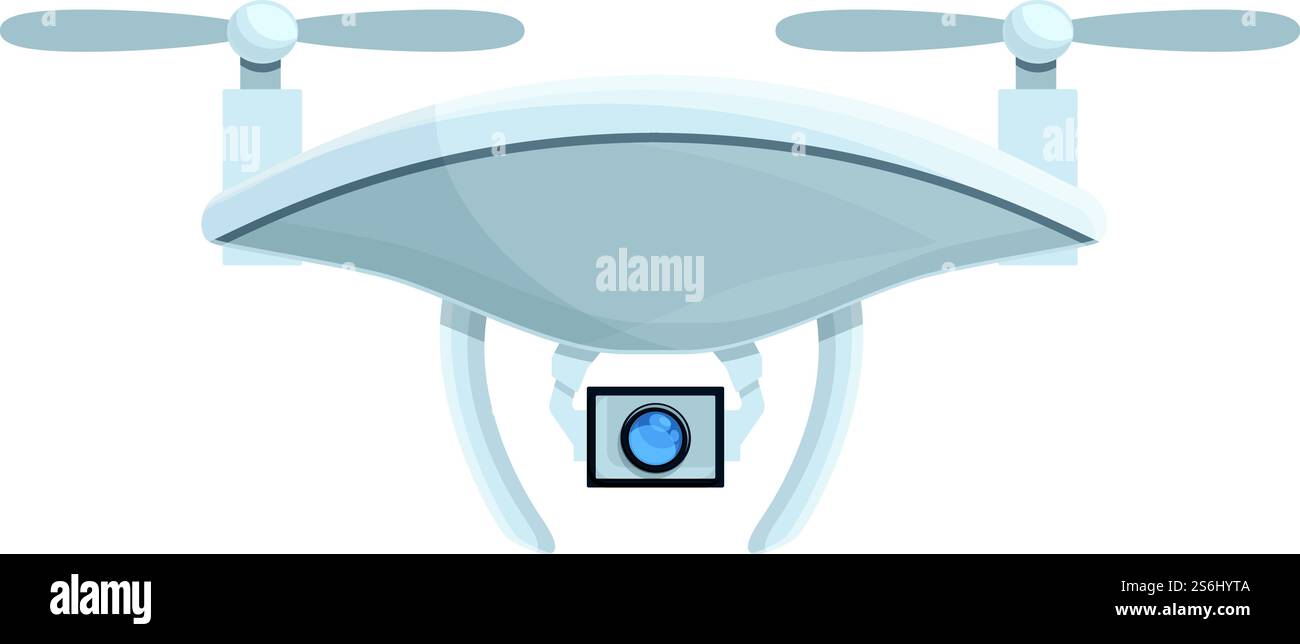 Symbol für Drohnen-Video. Cartoon des Drohnen-Video-Vektor-Icons für Web-Design isoliert auf weißem Hintergrund. Drohnen-Video-Symbol, Cartoon-Stil Stock Vektor