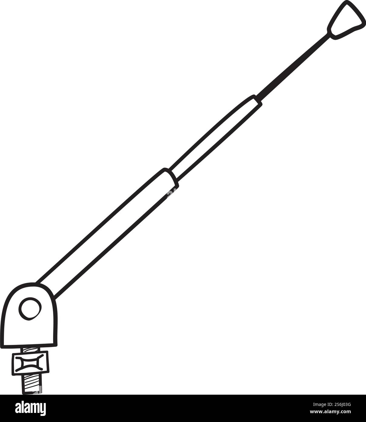 Symbol Für Die Komponente Der Radioantenne. Handgezeichnetes Skizzendesign. Vektorgrafik. Stock Vektor