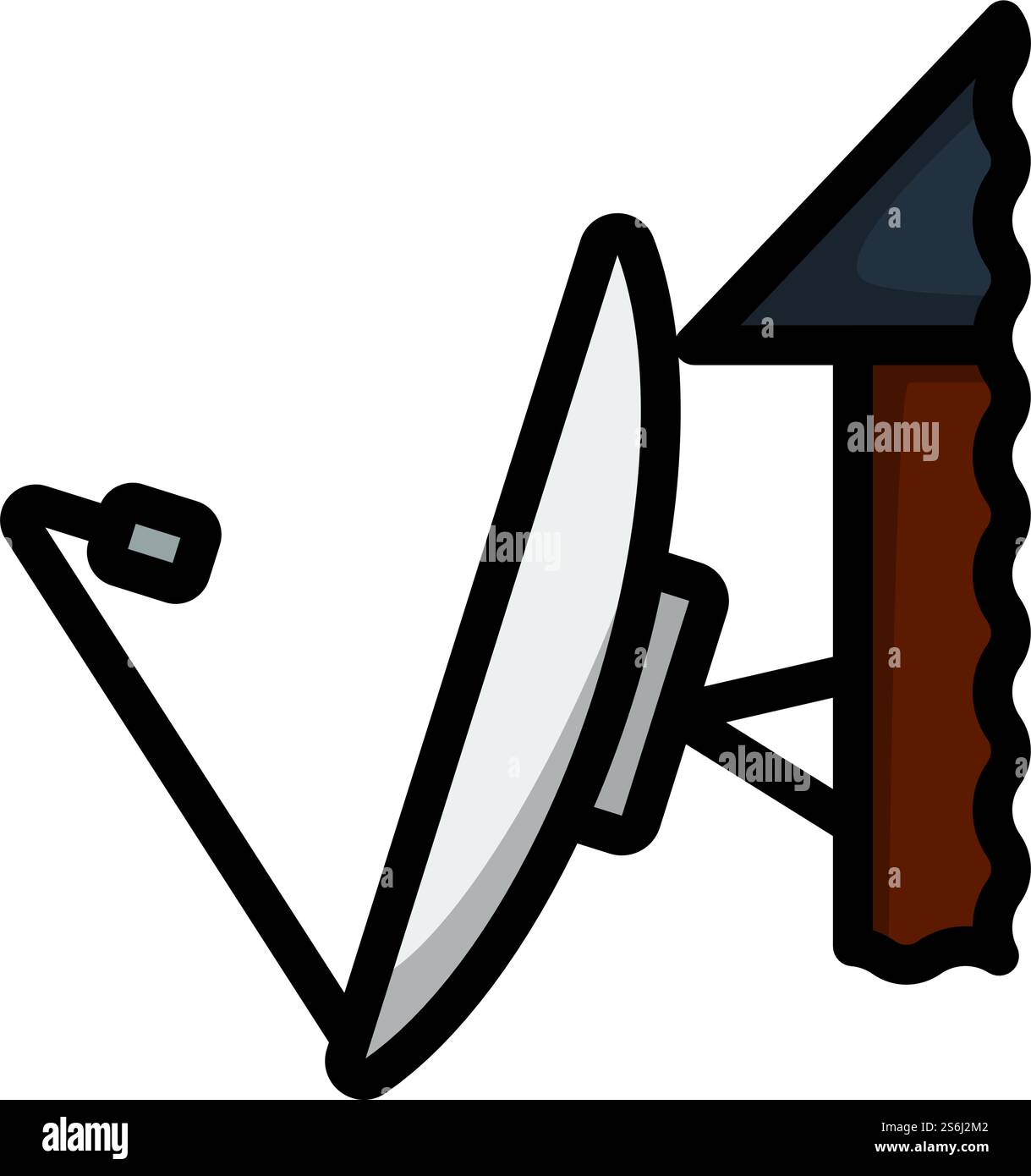 Symbol Für Satellitenantenne. Editierbare Fett Formatigte Kontur Mit Farbfüllungsdesign. Vektorgrafik. Stock Vektor