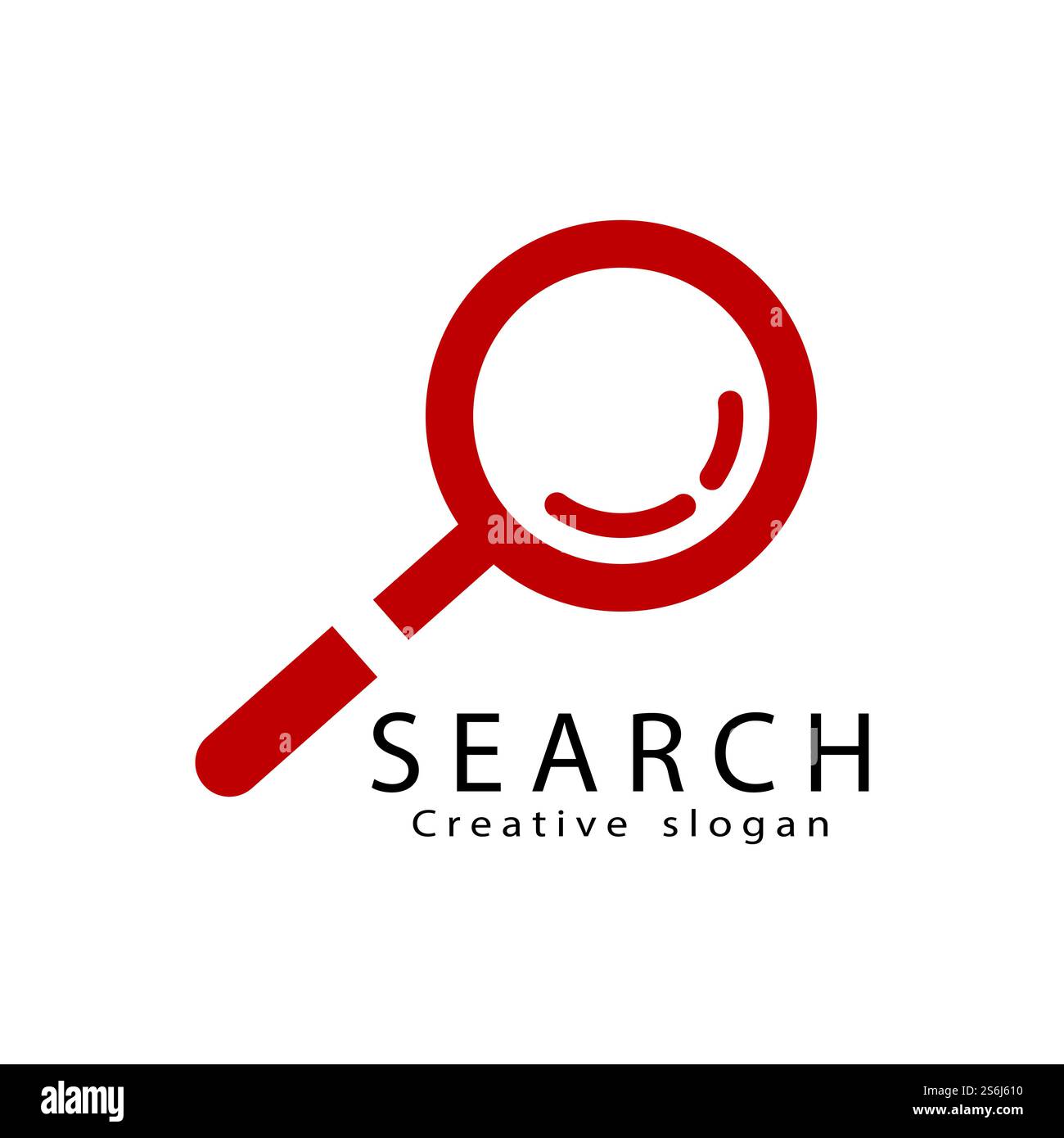 Flache Vektorgrafik des Suchmaschinen-Logos Stock Vektor