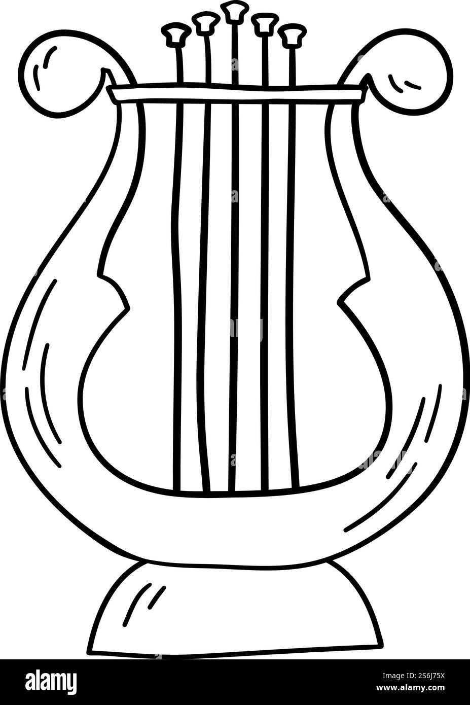 Lyre-Symbol. Handgezeichnetes Skizzendesign. Vektorgrafik. Stock Vektor
