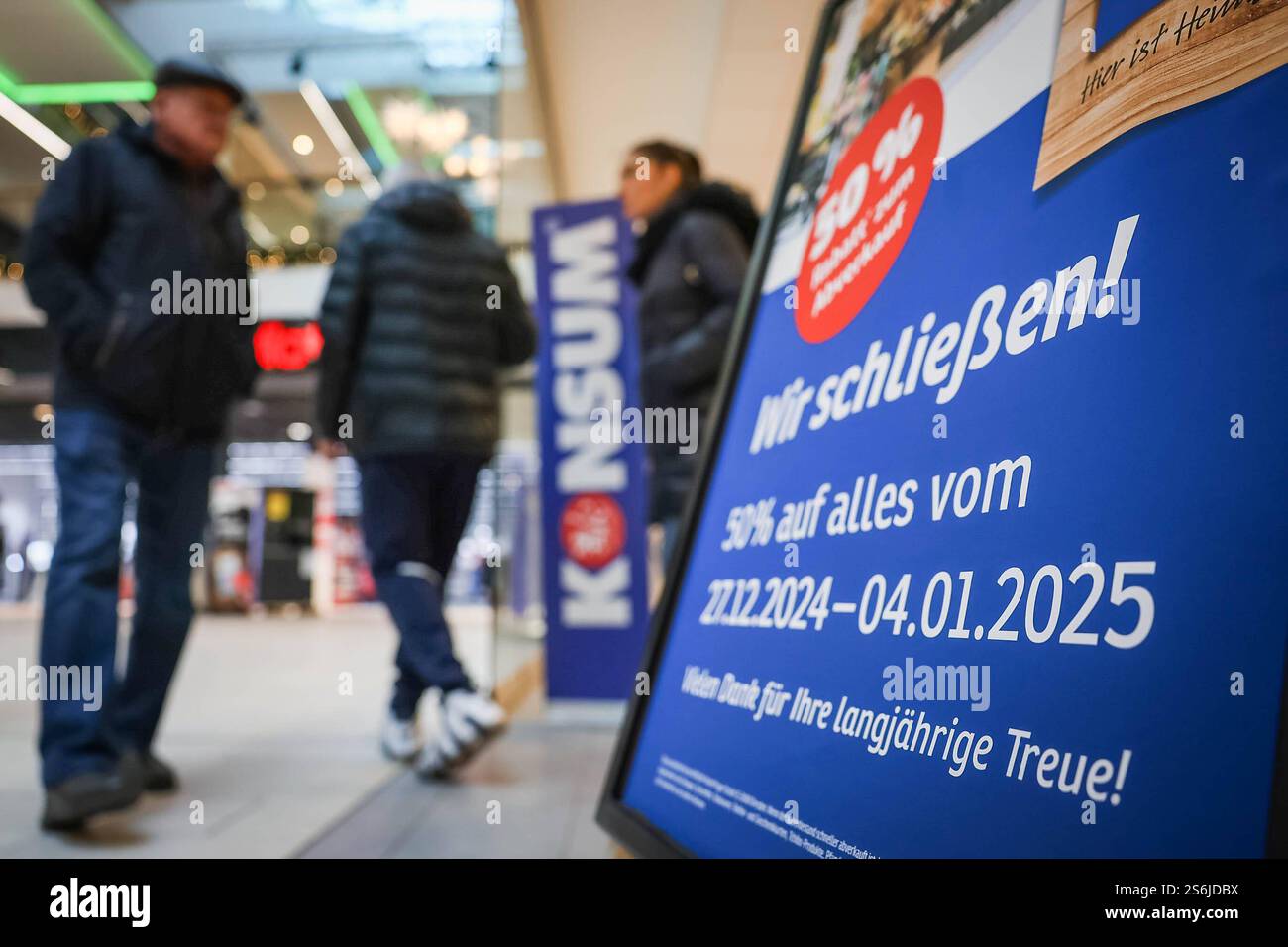 Das Konsum in der Centrum Galerie schließt bald. , Honorarfrei für Produkte von Sächsische.de und Sächsische Zeitung *** Konsum in der Centrum Galerie schließt demnächst kostenlos für Produkte von Sächsische de und Sächsische Zeitung Stockfoto