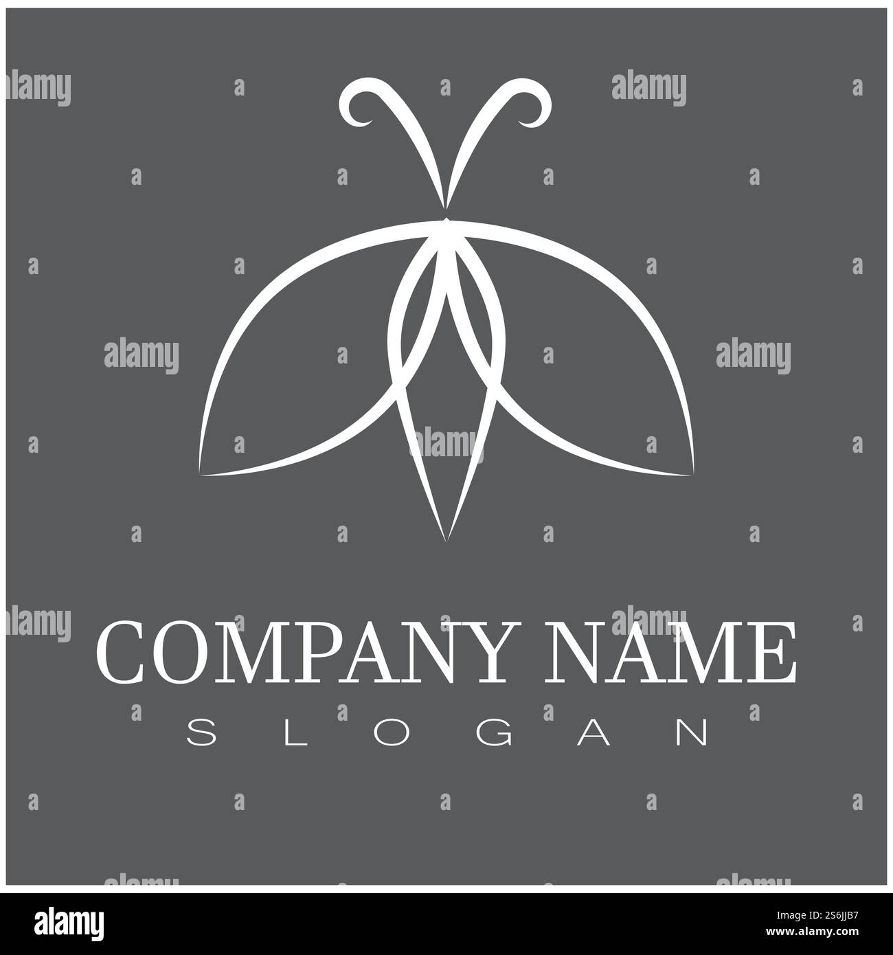 Beauty Flying Butterfly Logo mit schlichtem minimalistischem Line Art Monoline-Stil Stock Vektor