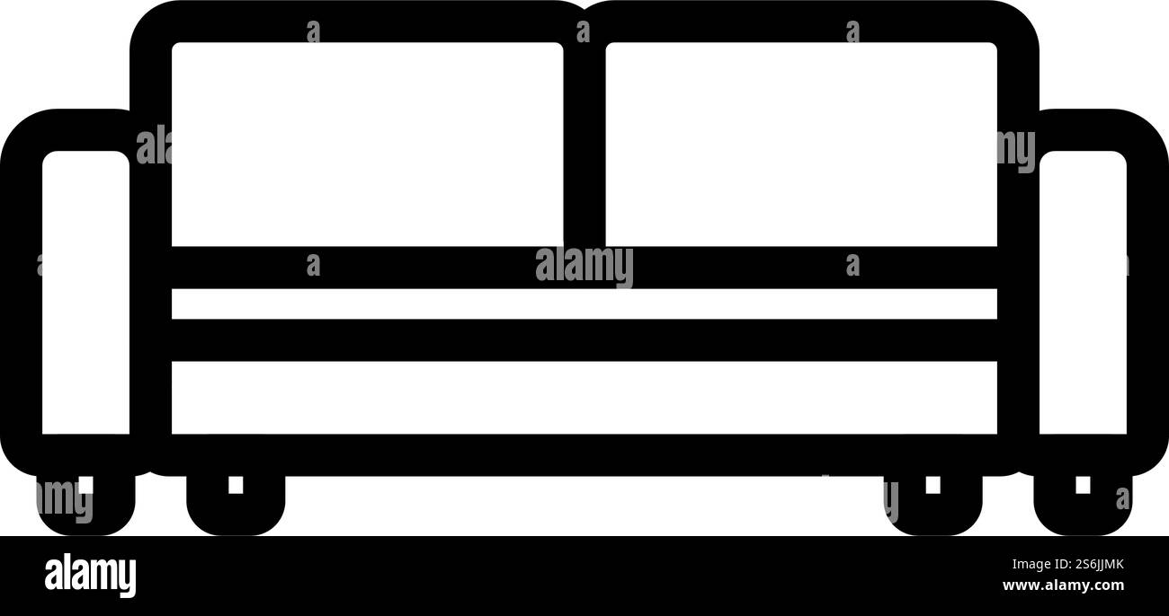Symbol Für Das Cinema Sofa. Bearbeitbares, Fett Formatischtes Umrisse-Design. Vektorgrafik. Stock Vektor